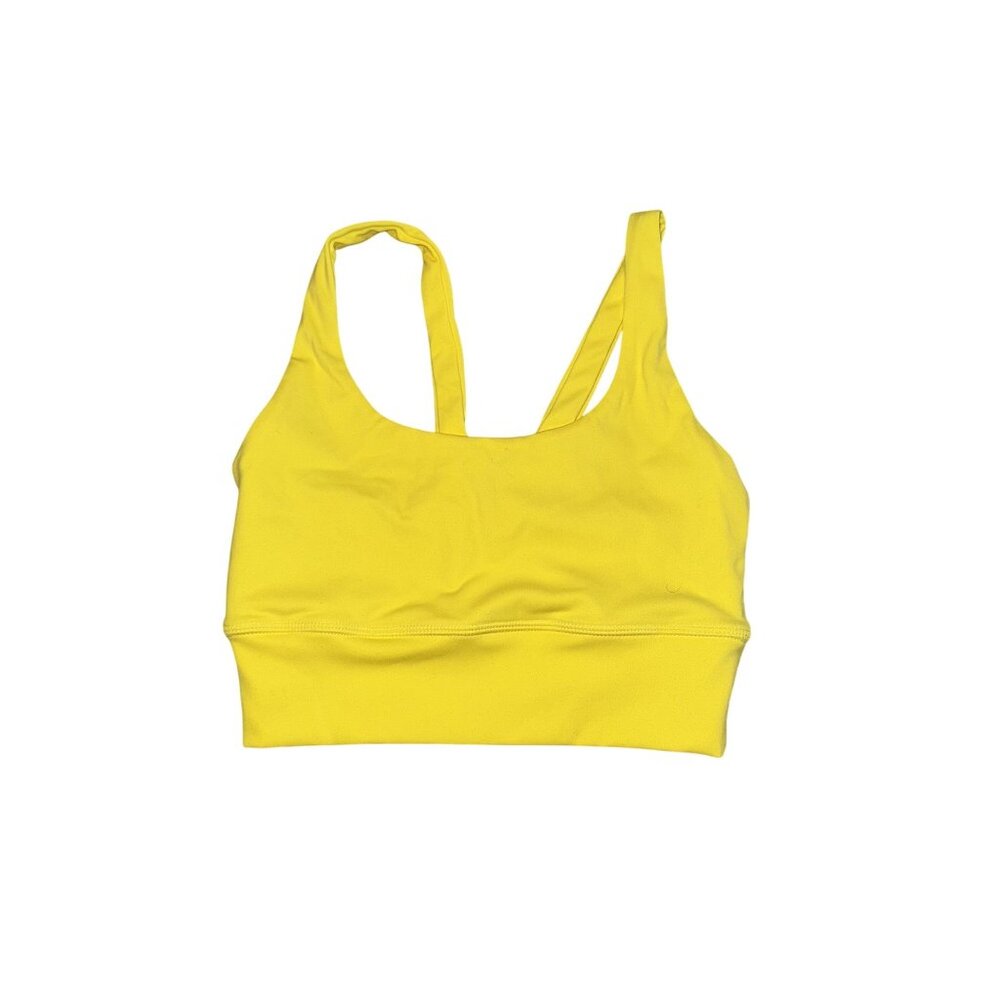 Meshki Yellow Scoop Neck Activewear Sports Bra Women's X-Small XS